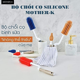 Bộ cọ bình sữa, núm ti Silicone Mother-K