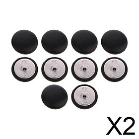 2x10 Pieces Round Artificial Leather Covered Buttons Sewing Crafts 20mm