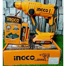 Máy khoan bê tông dùng pin INGCO CRHLI1601 (có nhiều lựa chọn)- Hàng chính hãng - GỒM THÂN MÁY + 2 PIN 20V/2AH + 1 SẠC