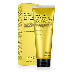 Sữa dưỡng thể dưỡng ẩm mịn da toàn thân Benton Shea Butter and Coconut Body Lotion 250ml