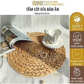 Tấm lót đĩa bàn ăn URSPACE bằng lục bình hình tròn trang trí decor/ ROUND HYACINTH PLACE MAT