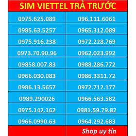 Sim Viettel số đẹp - hàng chính hãng - Đồng giá 700k