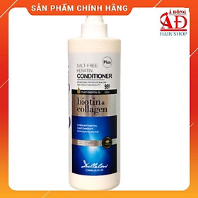 Bộ dầu gội xả DELLALOVE BIOTIN & COLLAGEN KERRATIN phục hồi chống rụng kích thích mọc tóc 850ml