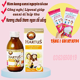 Canxi cho bé Hartus, thêm D3 và Vitamin K2, siro Hatus cho trẻ 4, 6 tháng 1 tuổi tăng chiều cao, Can xi nước d3k2