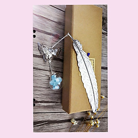 Bookmark lông vũ handmade kim loại cao cấp