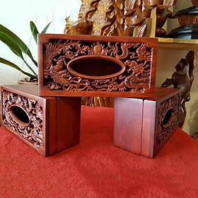 Mua Hộp đựng giấy ăn gỗ hương trạm khắc long phụng