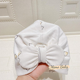 Mũ turban màu trắng họa tiết gà con đáng yêu cho bé MTB97 Mimo Baby