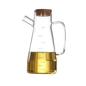 Mua Bình thủy tinh  chai lọ có nắp gỗ  nút silicon Oil Can đựng dầu ăn  giấm  nước tương  nước mắm dung tích 650ml