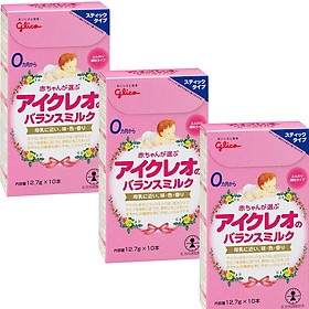 Combo 3 hộp 10 gói Sữa Glico Icreo Balance Milk Stick Số 0 (12.7g) và đồ chơi tắm Toys House