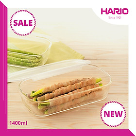 Hộp Thủy Tinh Chịu Nhiệt Hario 1.4L 27x14.5cm KSTL-140-TW (Dùng Được Lò Viba, Lò Nướng)