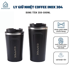 Mua Ly Giữ Nhiệt Coffee inox 304 350ml và 500ML Đựng Nước Giữ Nhiệt Có Nắp Chống Tràn - HÀNG CHÍNH HÃNG MINIIN