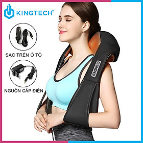 Máy Massage Toàn Thân Cao Cấp 3D KINGTECH KH300 - Mát xa Chuyên Sâu Cho Cổ, Vai, Lưng, Chân - Tiện Sử Dụng Tại Nhà, Văn Phòng, hoặc Du Lịch - Món Quà Dành Cho Sức Khoẻ - Đen
