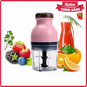 Mua Máy Xay Sinh Tố Modosa Đa Năng Cao Cấp 2 Tầng Lưỡi Nắp Bẹt Màu Nâu - Hàng Chính Hãng