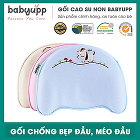 Gối cao su non chống méo đầu, bẹp đầu, nghẹo cổ, còm lưng cho bé. Gối cho trẻ sơ sinh Babyupp