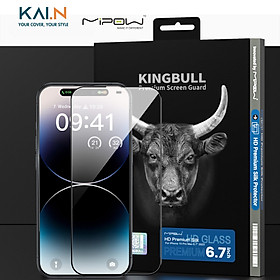 Hình ảnh Miếng Dán Kính Cường Lực Trong Suốt Mipow KingBull Dành Cho iPhone 15 Pro Max / 15 Pro / 15 Plus / 15, HD PREMIUM SILK - HÀNG CHÍNH HÃNG