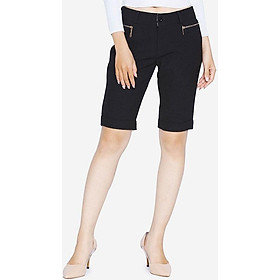 Quần Lửng Nữ Phối Khóa Hông QDV046DKT - Đen