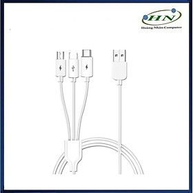 Cáp sạc 3 đầu AP07-1200 dài 1.2m cổng TypeC MicroUSB -HN