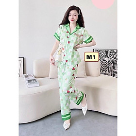 BỘ PYJMA LỤA XƯỚC TAY NGẮN