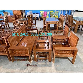 Mua bộ bàn ghế phòng khách gỗ sồi cánh gián