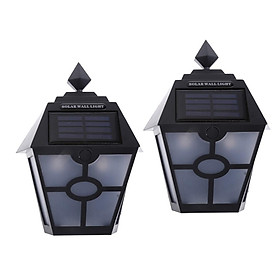 2 Pieces Outdoor Garden Lamp LED Solar Garden light Solar Fence Wall Light