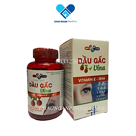 Dầu Gấc Vina Mediphar Chai 200 viên - Tăng cường thị lực, giảm mỏi mắt, mờ mắt, giảm thị lực