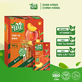 Trà hòa tan vị đào Wil pha chế đồ uống bổ sung vitamin C giải khát 196g (14 gói x 14g/gói)