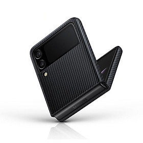 Ốp lưng dành cho Samsung Galaxy Z Flip 3 hiệu X Level vân sợi carbon chống sốc chống vân tay chống bẩn - Hàng nhập khẩu