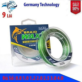 Dây dù câu cá PE BRAID WAX 9 lõi 100m xanh rêu Siêu bền, mềm mượt