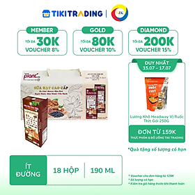 [15-17.07 QT Đơn 159K][HSD: 2026-11-13] Sữa hạt cao cấp Óc chó - Macca - Đậu Đen - Hạnh Nhân - Đậu Nành & Yến Mạch ít đường 190ml (18hộp/Xách)