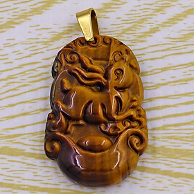 Mặt dây chuyền tuổi Mão đá mắt hổ 3.6cm - Mặt size nhỏ - linh vật tuổi Mão