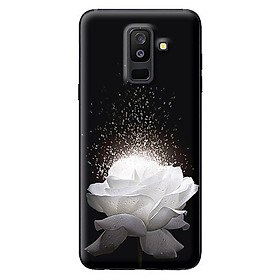 Ốp lưng cho Samsung Galaxy A6 Plus 2018 hoa trắng 1 - Hàng chính hãng