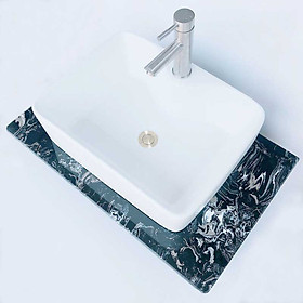 Bàn đá lavabo với vật liệu đá hoa cương cùng các kích thước khác nhau phù hợp với mọi lavabo dương bàn