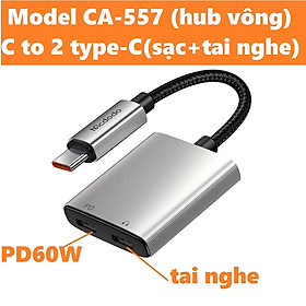 Type C adapter Đầu chuyển cổng C điện thoại máy tính bảng ra sạc và tai nghe Mcdodo CA052 CA050 CA0940 _  Hàng chính hãng