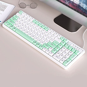 Bàn Phím Cơ Gaming dây usb GK102 chống ồn - White and green