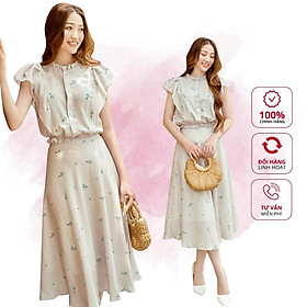 Set rời hoa nhí hot trend, áo dáng croptop, chân váy cạp chun tôn dáng, mua 1 được 2 - Peony - DAYLILY SET