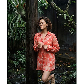 Áo Sơ Mi Dáng Rộng Oversize Gai Xanh Ramie Thanh Minh Top175 Thời trang Hity