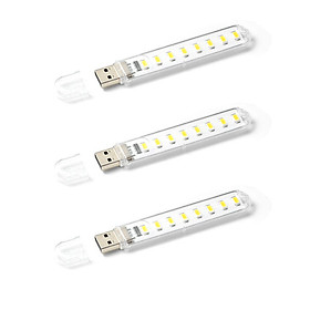 Bộ 3 Thanh Đèn LED Mini Siêu Sáng Cắm Cổng USB