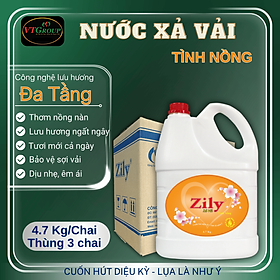 Nước xả vải Zily chai 4.7Kg (3 chai/ Thùng) - Tặng 1 Chai Xịt Thơm & Khử Mùi Zily 300g