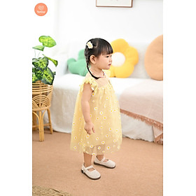 Đầm Dạ Hội Xoè Tamiuy Hoạ Tiết Hoa Cúc Thời Trang Mùa Hè Cho Bé Gái