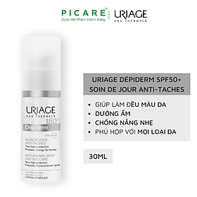 Uriage Depiderm SPF50 Soin De Jour Anti-Taches: Kem Trắng Da, Chống Nắng Ban Ngày 30ml