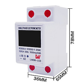 Mua Công Tơ Điện Tử 1P 60A LW Đo Điện Tiêu Thụ Kwh Độ Chính Xác Cao Màn hình LCD ( dùng cho hộ gia đình  phòng trọ)