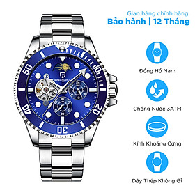 Đồng Hồ Cơ Nam PAGINI Dây Thép Không Gỉ - Lịch Mặt Trăng Mặt Trời - Kính Sapphire Cao Cấp