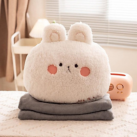 Mua Gối ôm tròn hình thú ngộ nghĩnh có kèm chăn gối ôm văn phòng gối tựa sofa gối trang trí 42cm