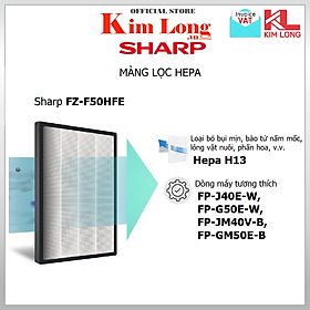 Mua FZ-F50HFE | Màng Lọc Hepa máy Sharp FP-J40E-W  FP-JM40V-B  FP-G50E-W và FP-GM50E-B - Hàng chính hãng