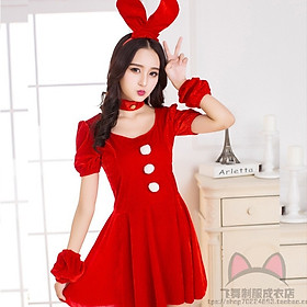 Đầm Giáng Sinh Tai Thỏ Cực Kỳ Dễ Thương