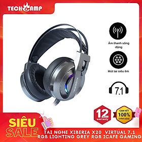 Mua Tai nghe XIBERIA X20  Virtual 7.1 RGB Lighting Grey RGB ICAFE GAMING - Hàng chính hãng