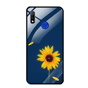 Ốp Lưng Kính Cường Lực cho Realme 3 Pro - 0327 SUNFLOWER06 - Hàng Chính Hãng