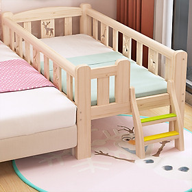 Mua Giường gỗ  giường trẻ em quây 4 mặt có cầu thang size 128*60*40 chất liệu gỗ thông
