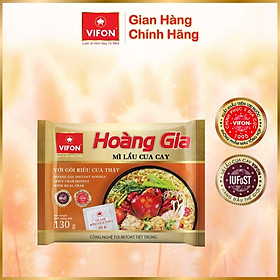 Hình ảnh Thùng 18 Mì Lẩu Cua Cay HOÀNG GIA VIFON (130gr / Gói)