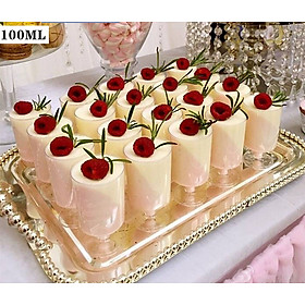 50 Ly panna cotta tròn có chân đựng bánh lạnh trang trí tiệc cưới , buffet 2030